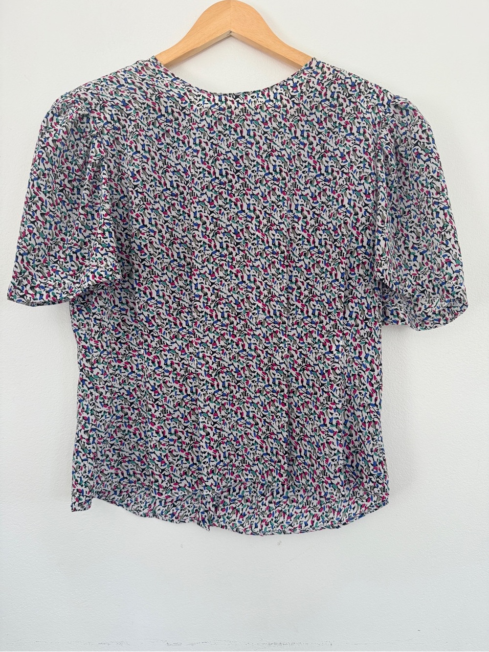 Vintage 80s NATALIE Micro Print Blouse Size Medium